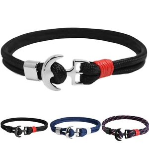 Anchor Bracelet Nautical Motivational Sailor Stainless Steel Wrist Bracelet Mens - Picture 1 of 5