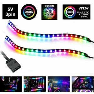 Adressierbare WS2812b LED Streifen PC ASUS Aura SYNC MSI Mystic Light 5v 3pin - Picture 1 of 16