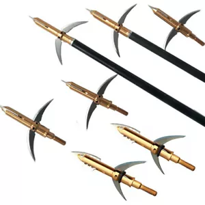 Archery Broadheads Blade Arrowheads 100gr Screw Tips Target Points Bow Hunting - Picture 1 of 10
