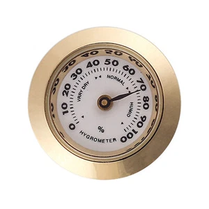 Digital Cigar Humidor Hygrometer Thermometer Temperature Round Black Gauge New - Picture 1 of 9
