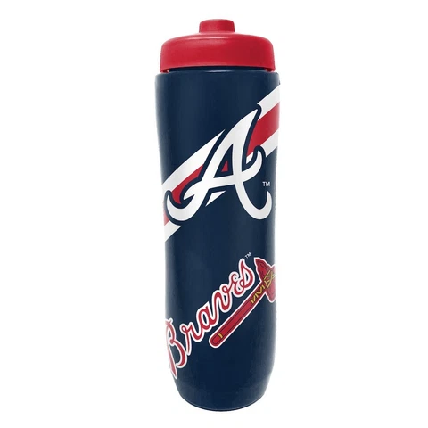 Atlanta Braves 32oz Squeezy Water Bottle, MLB Licensed BPA Free Cover