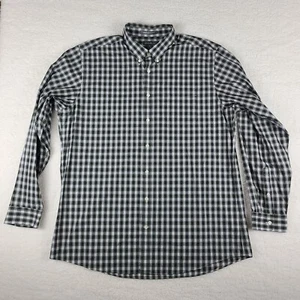 Eddie Bauer Dress Shirt Men TXL XL Tall Green Yellow Gray Wrinkle Free Button Up - Picture 1 of 9