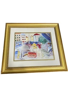 Raoul Dufy Framed, Matted and Signed Lithograph "The Three Masks” Trois Masques - Picture 1 of 6