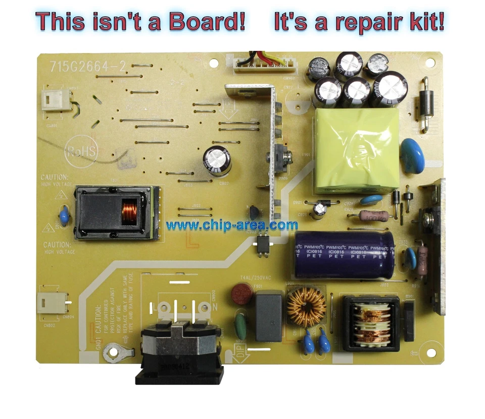 Repair Kit Capacitors For Lenovo IBM L197wA Power Supply Board 715G2664-2 - Image 1 of 1