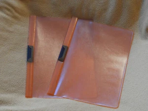 2 Klemm-Mappen A4 orange Klarsichtdeckel Dokumentenmappe Schnellhefter - Bild 1 von 2