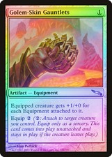 Golem-Skin Gauntlets FOIL Mirrodin HEAVILY PLD Artifact Uncommon CARD ABUGames