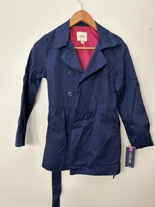 NWT Cherokee Girls Lightweight Blue Dress Coat W Belt Sz L *great Uniform Coat - Picture 1 of 4