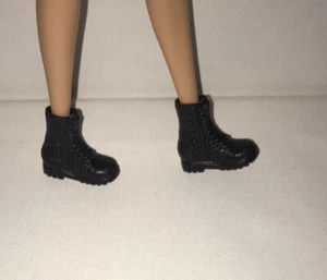 Barbie Doll Ankle Boots Original Black Lace Design Fits Heeled Feet Barbie