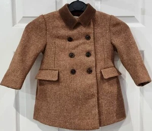 HARRODS CHILPRUFE Vintage Brown Hand Woven Harris Tweed Jacket Coat 18M - Bild 1 von 8