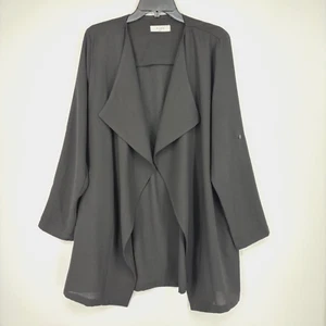 Elodie Womens Large Open Front Cardigan Jacket Black Polyester Soft Dressing - Picture 1 of 8