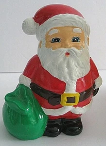 Papá Noel Papel Maché Banco Japón Bolsa Verde 6" Navidad Excelente D2 - Imagen 1 de 6
