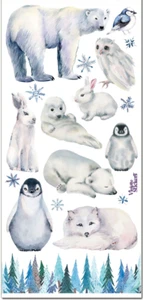 Violette Stickers Winter Animals Crafts Planner Supply Scrapbook Seal Polar Bear - Picture 1 of 2