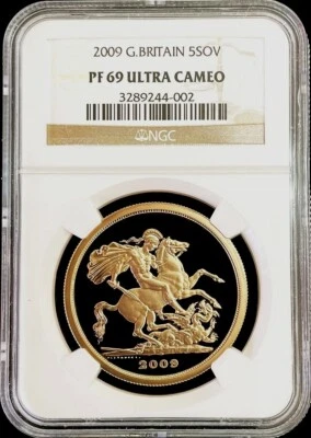 2009 GOLD GREAT BRITAIN 1750 MINTED 5 POUNDS SOVEREIGN NGC PROOF 69 ULTRA CAMEO - Image 1 of 3