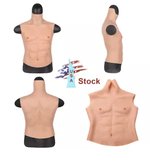 Silicone Fake Chest Man Muscle Suit Hunk Costume Fancy Dress Halloween Party - Picture 1 of 9