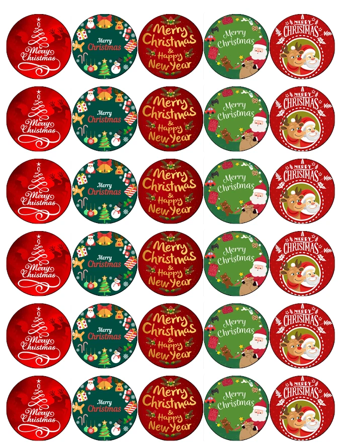 30 x Merry Christmas Cupcake Toppers Edible Wafer Paper Fairy Cake Toppers