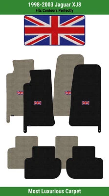 Alfombrillas delanteras y traseras Lloyd Luxe para Jaguar XJ8 98-03 con logotipo de bandera británica Foto 1 de 4