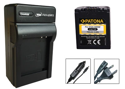 AKKUNAUT Akku + Ladegerät für Panasonic Lumix DMC-FZ35, DMC-FZ50 | CGA-, CGR-S006-A, -E