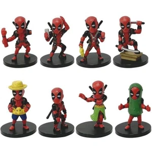 8 x Marvel Comics Deadpool Q Version PVC Action Figures Cake Toppers Decor Toy - Picture 1 of 7