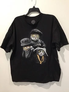 Camiseta negra para dama, 2X Hug Life Punk Cats...0387 - Imagen 1 de 2