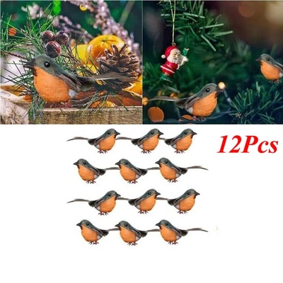 12X Robin Bird Christmas Tree Decoration Ornaments Artificial Wreath Decor Craft - Image 1 of 4