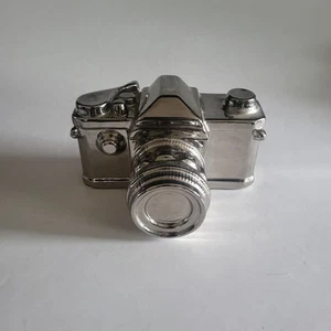 Camera Sculpture with a Shiny Silver Finish Tabletop Accent Decor Staging Prop - Picture 1 of 7