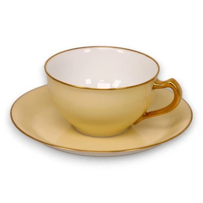 Juego de platillos taza de té Okura Art China OAC con borde de oro amarillo  Foto 1 de 3