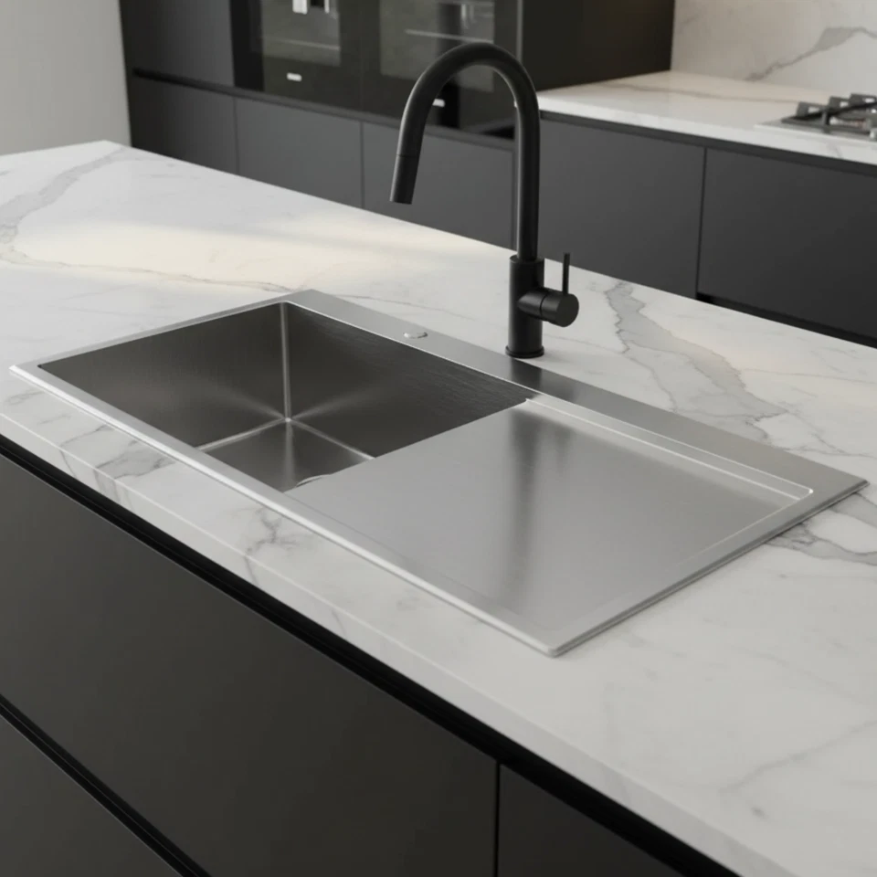 Prestige 1050D - Stainless Steel Inset Kitchen Sink, Single Bowl, High Quality - Image 1 of 4