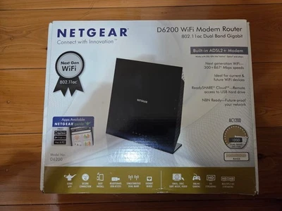 NETGEAR D6200 DUAL BAND ROUTER WIFI DSL MODEM ROUTER - image 1 of 4