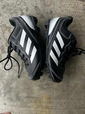 Botines de béisbol Adidas redondos juveniles talla 13 niños negro blanco Foto 1 de 4
