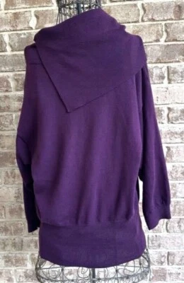Vintage Tweeds Womens Merino Wool Sweater XL Purple Cowl Neck Business Casual - Image 1 of 4