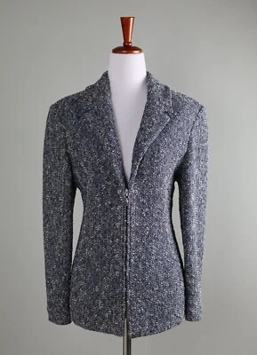 Blusa ST. JOHN COLLECTION US$ 1395 texturizada lã tweed malha com zíper tamanho 8 - Imagem 1 de 4