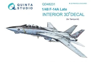 1/48 Quinta Studios 3D Interior Decal #48231 F-14A Tomcat Late For Tamiya - Picture 1 of 2