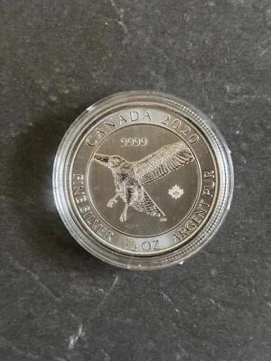 2020 Canada $2 0.5oz 1/2oz Red Tailed Hawk .9999 Fine Silver Bullion coin - Image 1 of 2