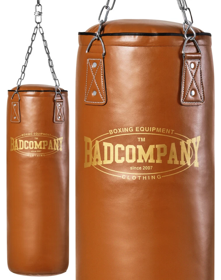 Retro Boxsack inkl. Heavy Duty Vierpunkt-Stahlkette I Kunstleder Punching Bag - Bild 1 von 4