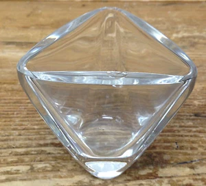 Val St Lambert Tricornered Vase Toothpick Miniature Crystal Art Glass Help? CHIP - Picture 1 of 5