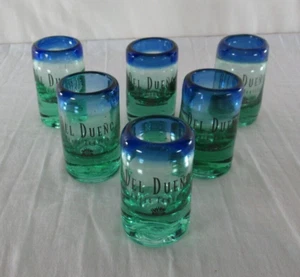Del Dueno Anejo Tequila Mexico Hand Blown Shot Glasses Set of 6 Vintage - Picture 1 of 4
