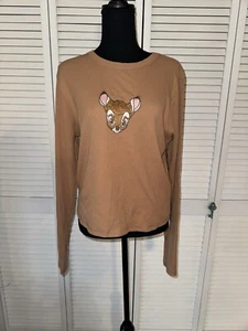 Disney x Forever 21 Collab Women’s Long Sleeve Top Bambi Size 2X Crewneck - Picture 1 of 7