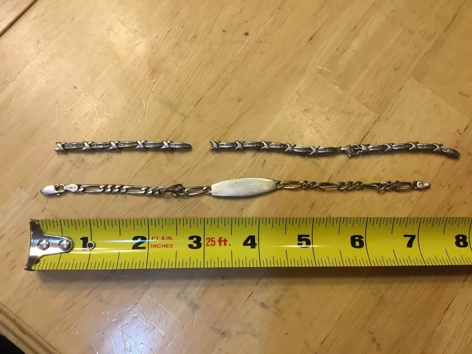 Lote roto de plata de ley 925 con diamantes de Jared $250 nuevo hecho en Italia Foto 1 de 4