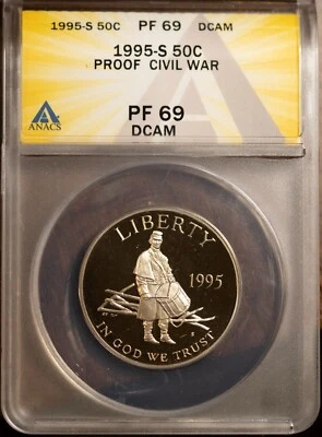 1995-S 50c Clad Civil War PF69DCAM New ANACS # 7472342 + Bonus - Image 1 of 2