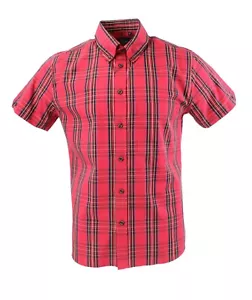 Camicia Tootal Trimfit rossa Royal Stewart tartan cotone - mod Ska Skinhead - Foto 1 di 2