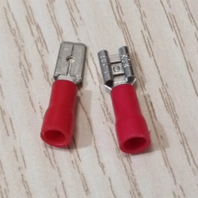 50 Sets Insulated Spade Terminals 4.8mm Crimp 22-16AWG Wire Connectors - Image 1 of 4