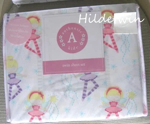 AUTHENTIC KIDS FAIRY FAIRIES BALLERINA TWIN SHEET SET 3 PC WHITE PINK PURPLE NIP - Picture 1 of 3
