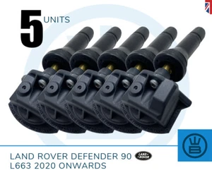 LAND ROVER DEFENDER 90 L663 TPMS tyre pressure rubber valve sensor x5 OE 2020 > - Picture 1 of 8