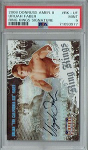 PSA 9 Urijah Faber 2008 Donruss Americana RKUF Rookie Card Sig. Auto #55/100