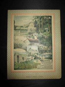 ancien cahier P.L.M. train chemin de fer Besançon fin XIX ème - Picture 1 of 3