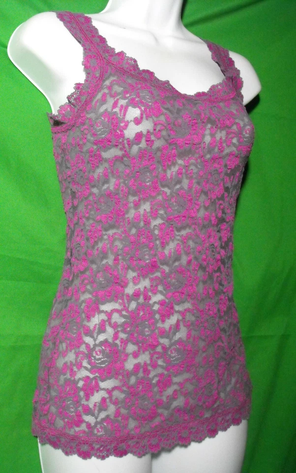 NEW HANKY PANKY 594624 GRAT SIGNATURE CROSS-DYED SHEER LACE CAMISOLE S - Image 1 of 1