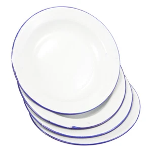4 Pcs Enamel Plate Unbreakable Plates Serving Platters and Trays - Picture 1 of 12