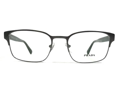 Prada Eyeglasses Frames VPR 64R 7CQ-1O1 Grey Silver Square Wire Rim 53-19-145 - Image 1 of 4