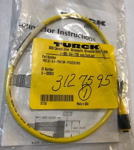 Turck PKG 3Z-0.4-PSW 3M-P7X2/CS11815 Cordset (U-55502) BRAND NEW SEALED PACKAGE - Picture 1 of 2