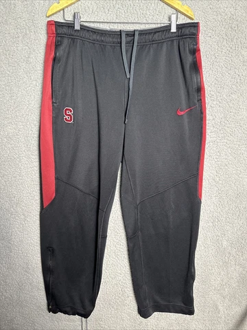 Stanford Cardinal Pants Mens Extra Large Black Dri Fit Sweatpants Zip Ankle Cover